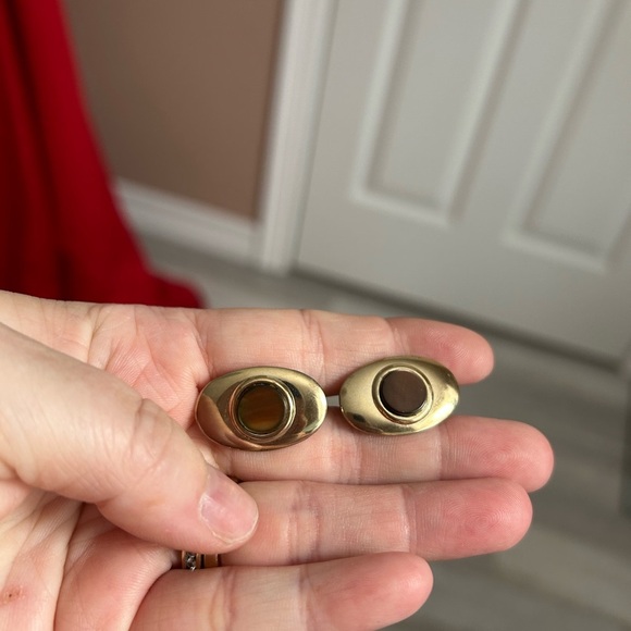 5/$25 Gold vintage 1950 mother of pearl cufflinks for him 💛 HOST PICK - Picture 1 of 7